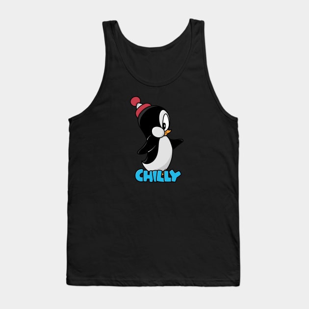 Cartoon Penguin Tank Top by Randomart